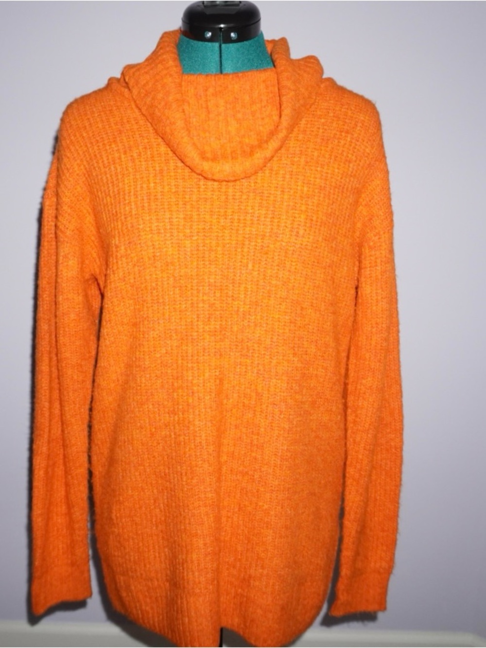 Cozy Orange Cowl Neck Women's Sweater